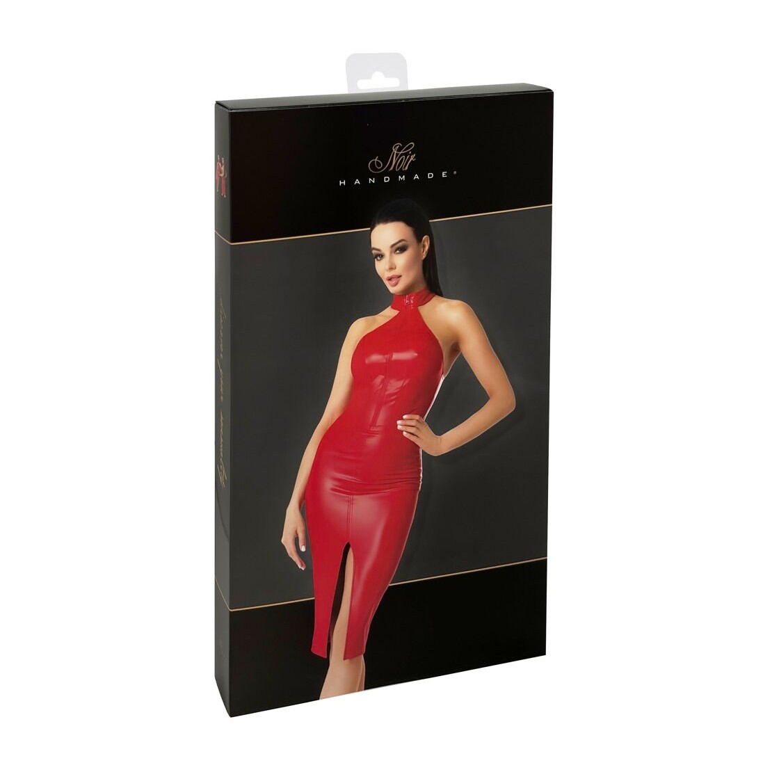 ABITO SEXY PER DONNA IN SPANDEX ROSSO OPACO CON...