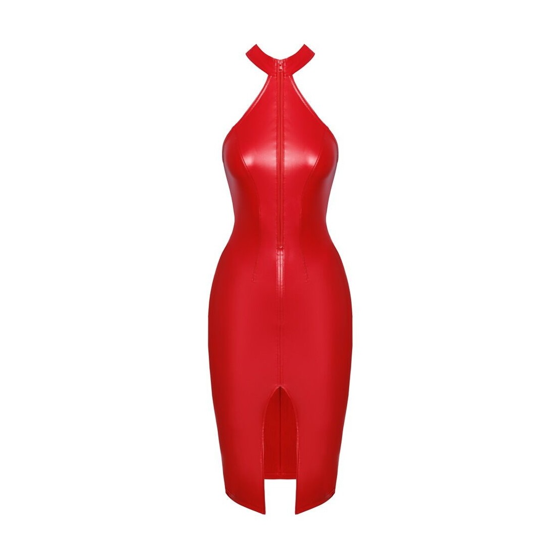 ABITO SEXY PER DONNA IN SPANDEX ROSSO OPACO CON...