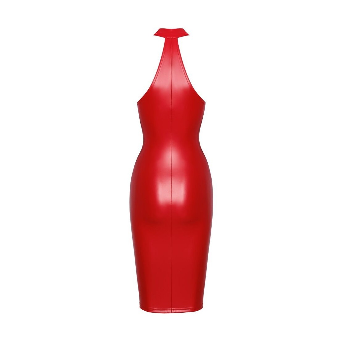 ABITO SEXY PER DONNA IN SPANDEX ROSSO OPACO CON...