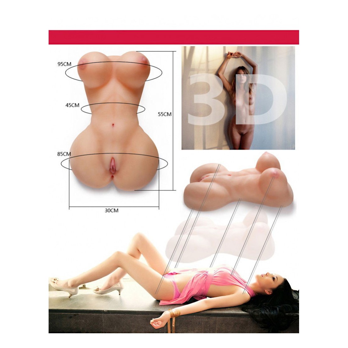 copy of MEZZO BUSTO REALISTICO DI DONNA CON...