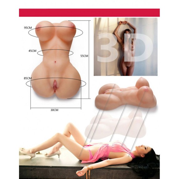 MEZZO BUSTO REALISTICO DI DONNA CON VAGINA E ANO PENETRABILI FUCK ME BARE