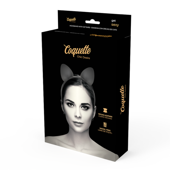 CERCHIETTO CON ORECCHIE DI GATTO IN PELLE VEGANA