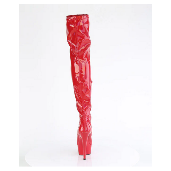 STIVALE ALTO ROSSO SEXY IN VERNICE TACCO 15 CM PLEASER