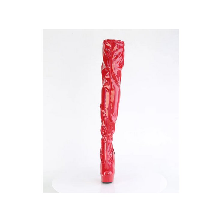 STIVALE ALTO ROSSO SEXY IN VERNICE TACCO 15 CM PLEASER 2