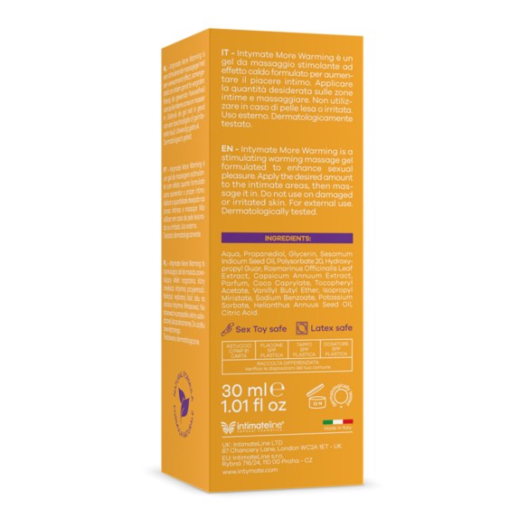 GEL STIMOLANTE RISCALDANTE DA MASSAGGIO A BASE ACQUOSA MORE WARMING 30 mL