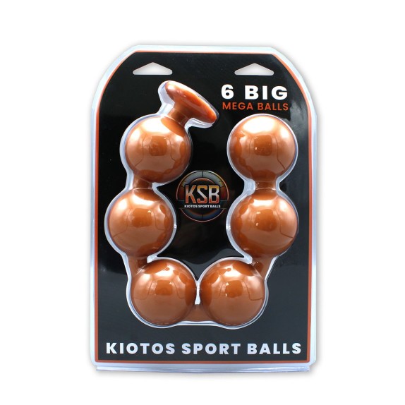 FILA DI 6 SFERE ANALI DA 7 CM CON BASE VENTOSA IN SILICONE LIQUIDO KSB
