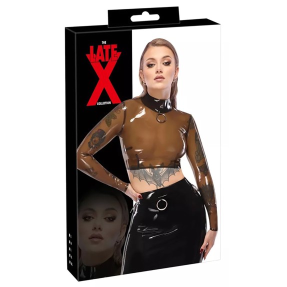 copy of TOP MANICA LUNGA SEXY PER DONNA IN LATEX TRASPARENTE CON CERNIERA