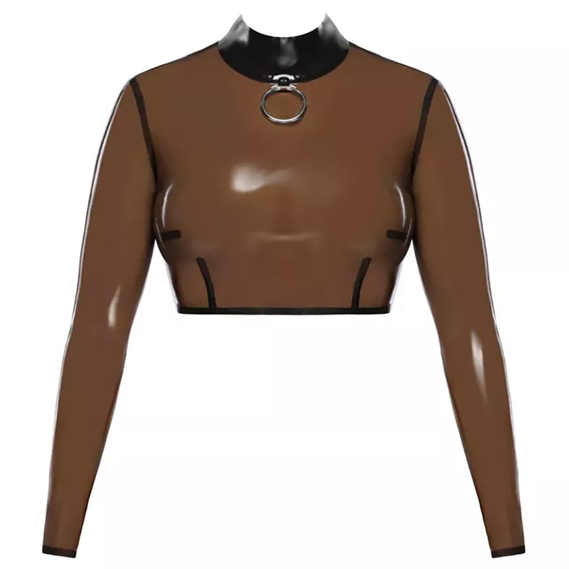 LATEX TRASPARENTE TOP MANICA LUNGA SEXY DONNA...