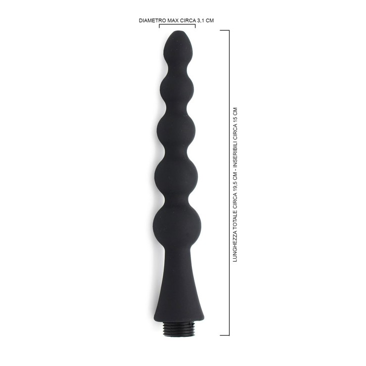 INNESTO DA DOCCIA IN SILICONE A PALLINE PER LA PULIZIA ANALE 2