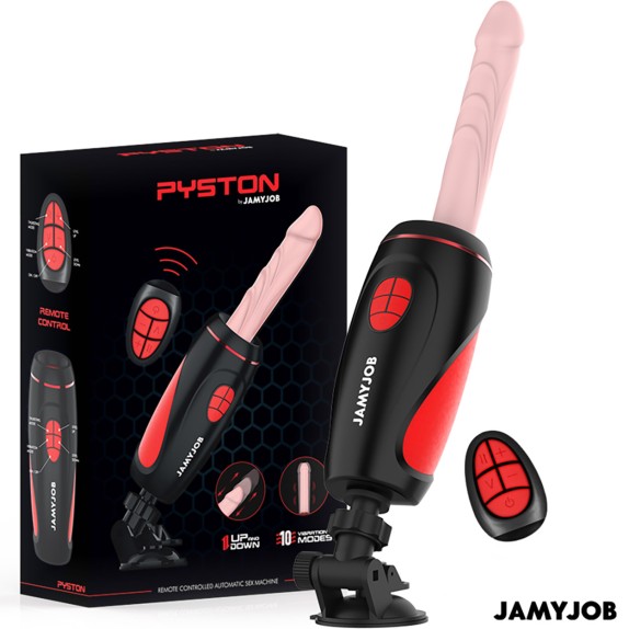 SEX-MACHINE COMPATTA VIBRANTE & SU E GIÙ CON VENTOSA E TELECOMANDO PYSTON