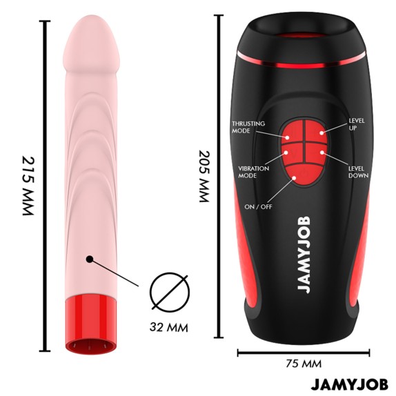 SEX-MACHINE COMPATTA VIBRANTE & SU E GIÙ CON VENTOSA E TELECOMANDO PYSTON