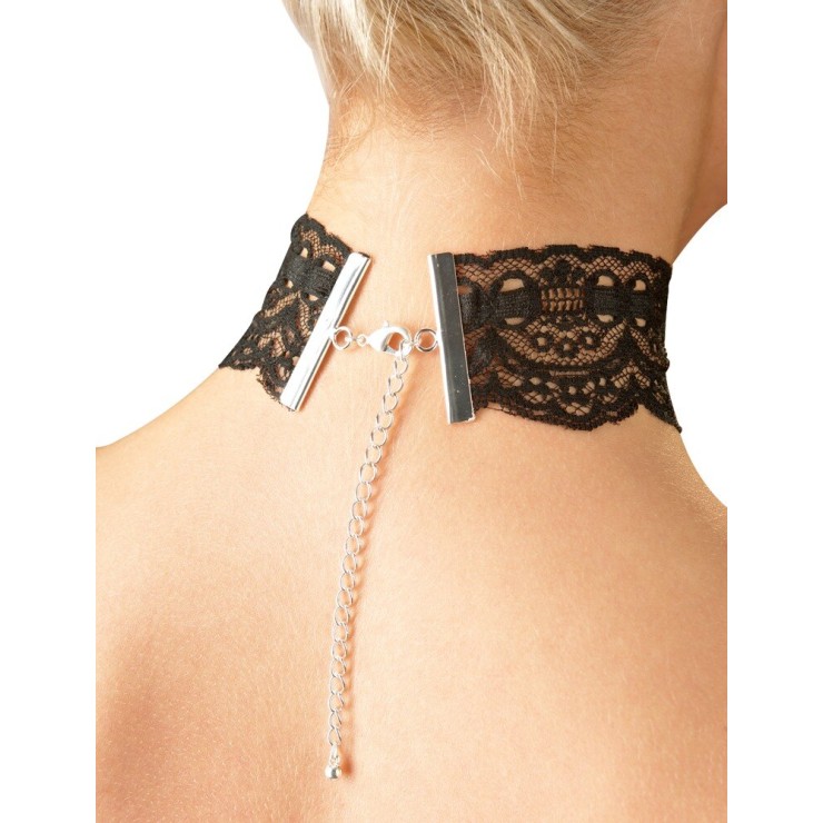 COLLARINO IN PIZZO NERO ELEGANTE CON CATENINA REGOLABILE 2