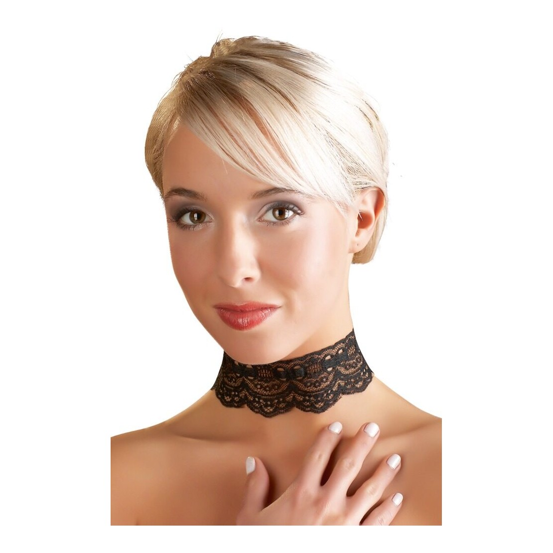 copy of COLLARINO IN PIZZO NERO CON CATENINA...