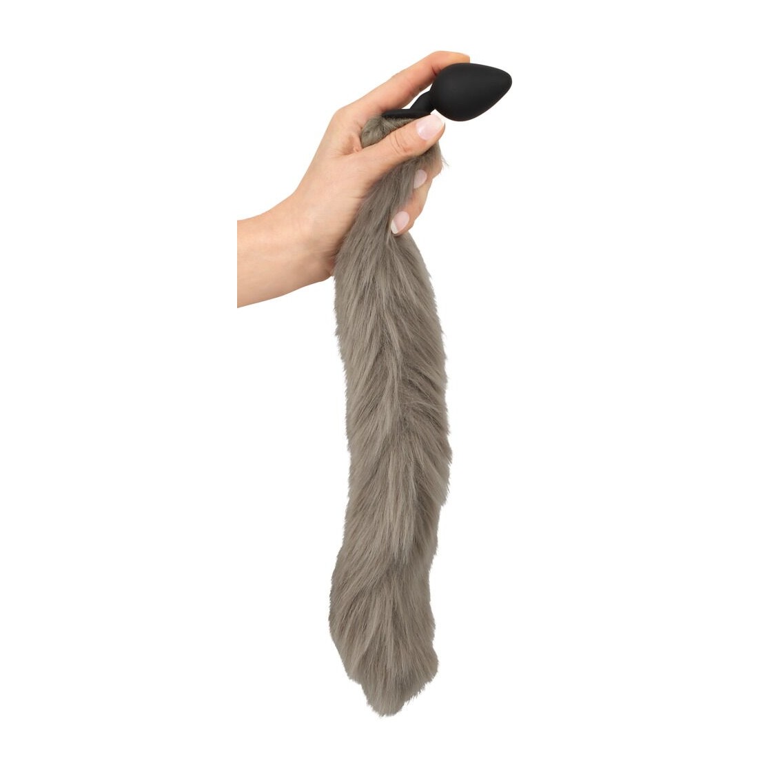 CODA DA VOLPE GRIGIA CON PLUG ANALE IN SILICONE...