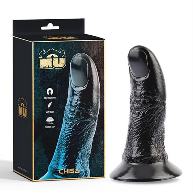 DILDO A POLLICE REALISTICO IN PVC NERO CON VENTOSA THUMBS...