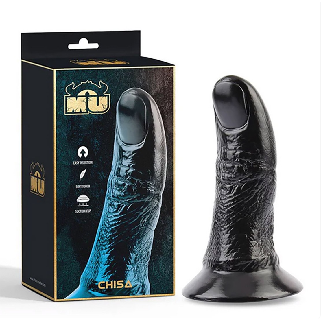 DILDO A POLLICE REALISTICO IN PVC NERO CON...