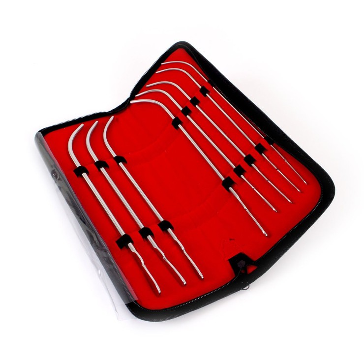 SET 8 SONDE URETRALI CURVE VAN BUREN IN ACCIAIO VARIE MISURE