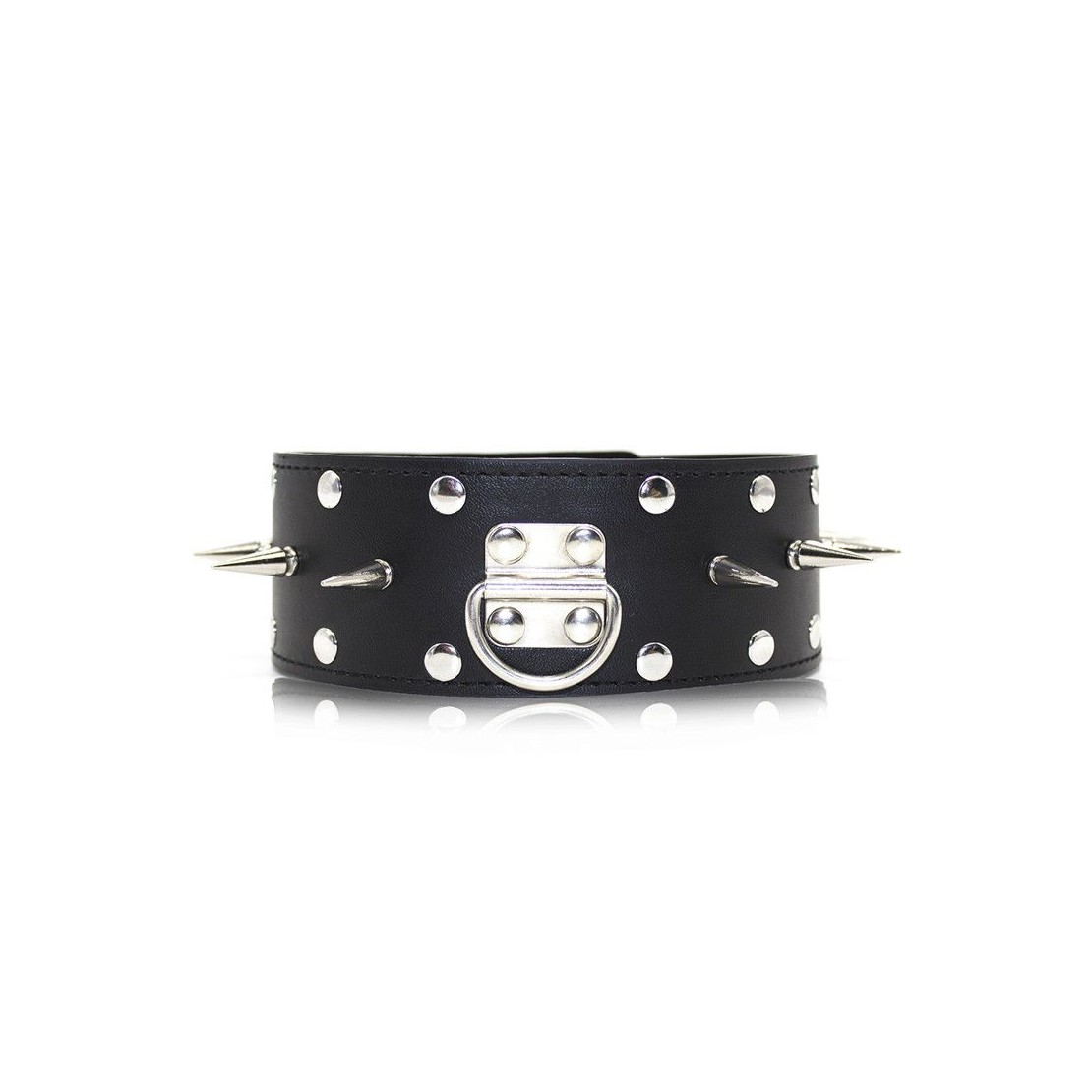 COLLARE CON BORCHIE SPIKES IN ECOPELLE CON...