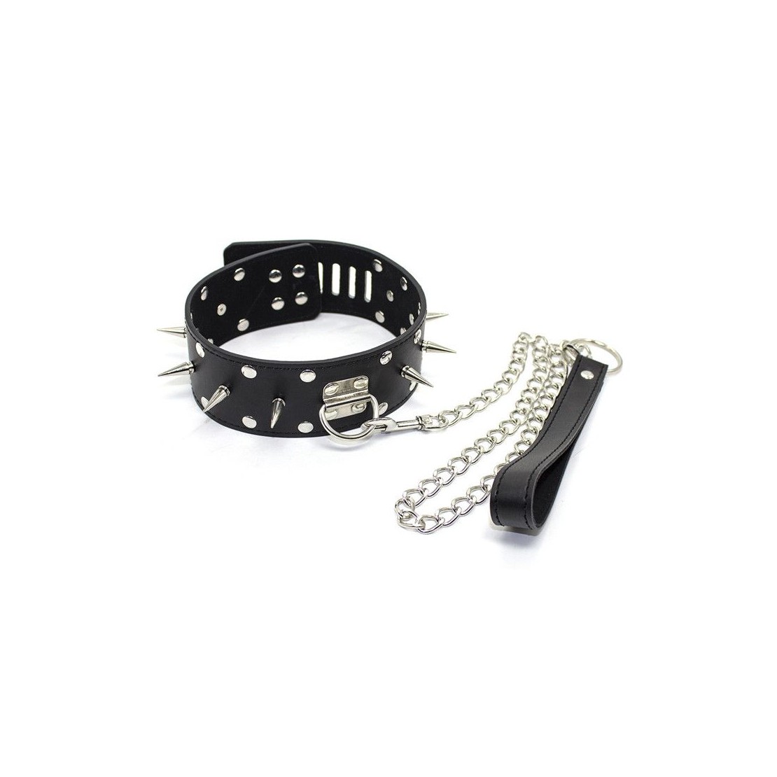 COLLARE CON BORCHIE SPIKES IN ECOPELLE CON...