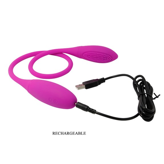 VIBRATORE DOPPIO AD OVETTO PIEGHEVOLE E RICARICABILE DREAM LOVER'S WHIP