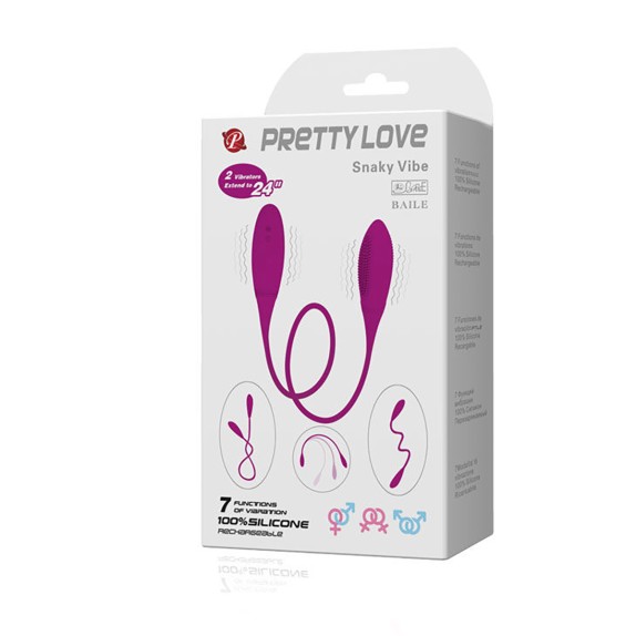 VIBRATORE DOPPIO AD OVETTO PIEGHEVOLE E RICARICABILE SNAKY VIBE