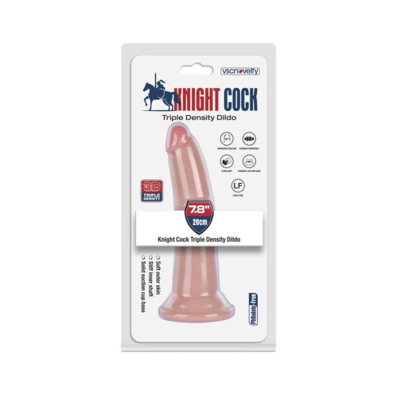 DILDO REALISTICO IN TPE MORBIDO A TRIPLA DENSITA' 20 CM KNIGHT COCK