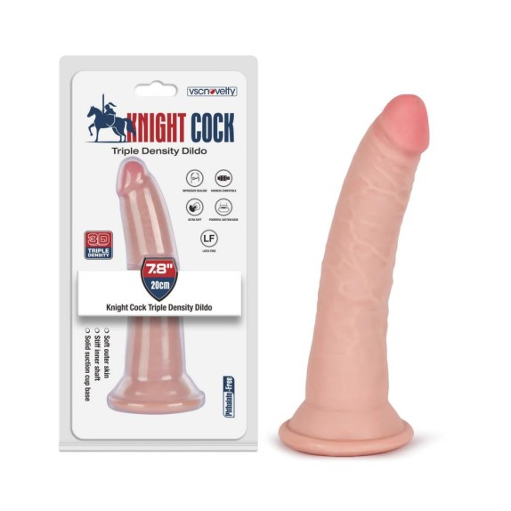 DILDO REALISTICO IN TPE MORBIDO A TRIPLA DENSITA' 20 CM KNIGHT COCK