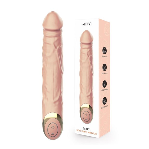 SEX TOY FALLO VIBRANTE RICARICABILE SILICONE MORBIDO TERRY