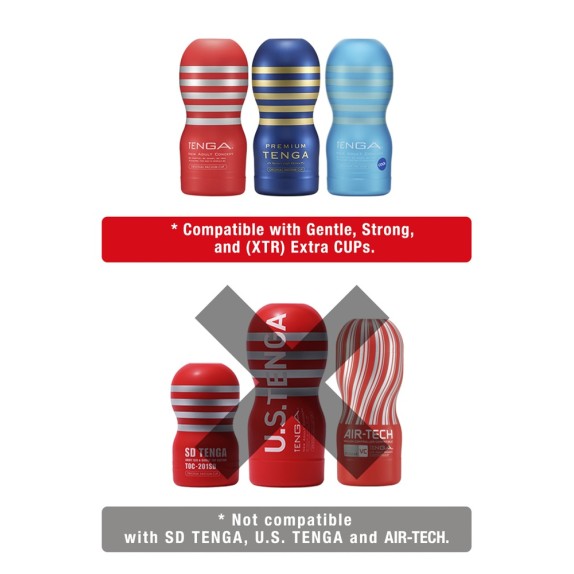 KIT 2 MASTURBATORI CON ADATTATORE VIBRANTE CUP VIBRATOR LIMITED SET TENGA