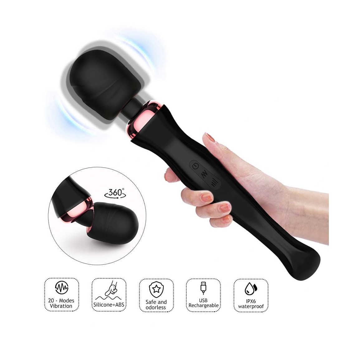 WAND MASSAGGIATORE CLITORIDEO VIBRANTE CON...