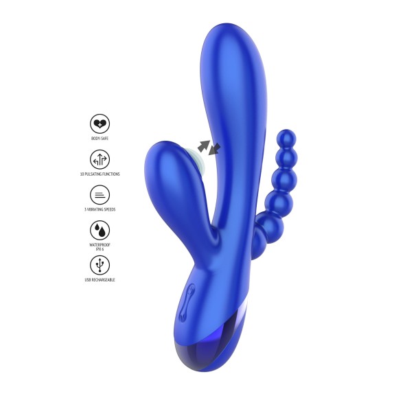SEX TOY VIBRANTE TRIPLA STIMOLAZIONE PER IL PUNTO G CLITORIDE E ANALE
