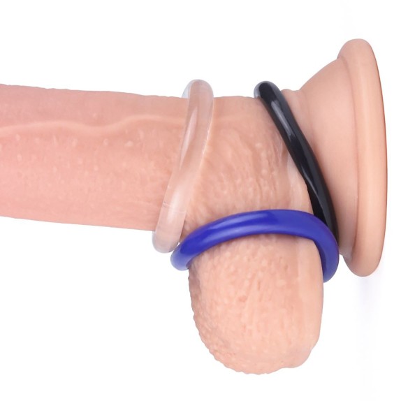 KIT 3 ANELLI PER PENE SEX TOY PER MANTENERE L'EREZIONE POWER PLUS