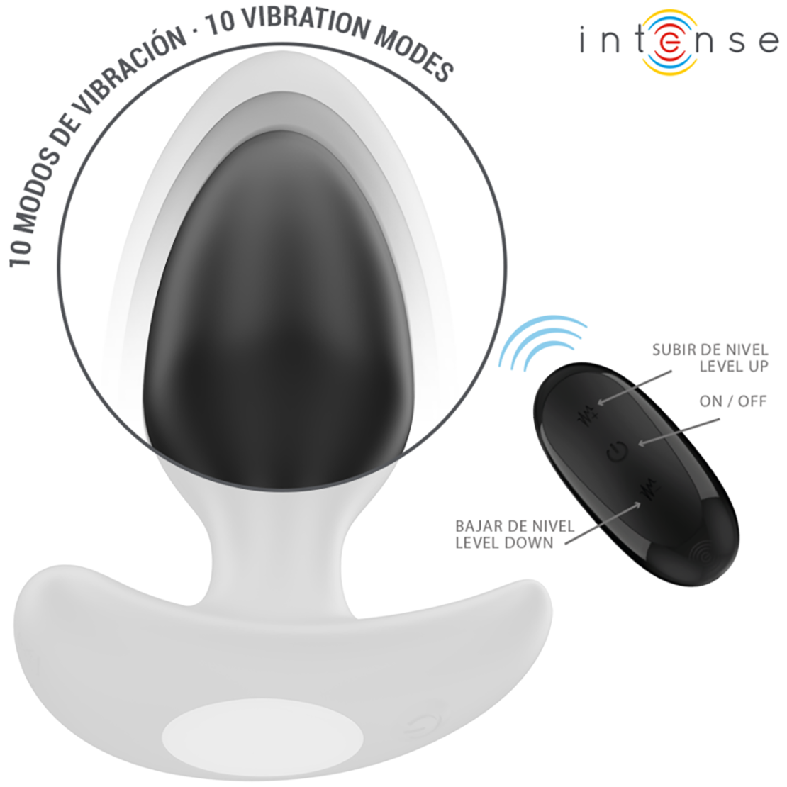 TAPPO ANALE NERO CON 10 VIBRAZIONI &...