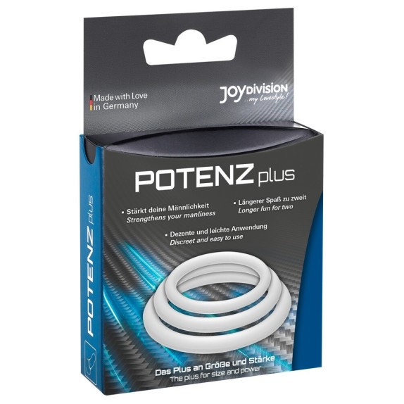 KIT 3 ANELLI PER IL PENE TRASPARENTI POTENZ PLUS PER UNA MIGLIORE EREZIONE