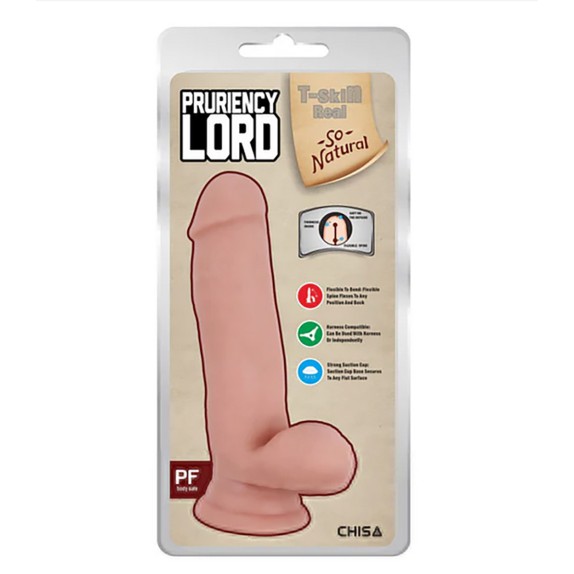 FALLO REALISTICO CON VENTOSA IN TPE PIEGHEVOLE PRURIENCY LORD 18 CM