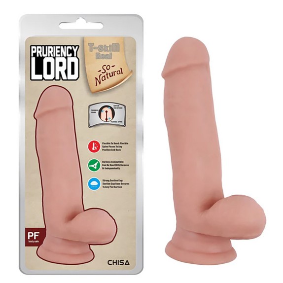 FALLO REALISTICO CON VENTOSA IN TPE PIEGHEVOLE PRURIENCY LORD 18 CM