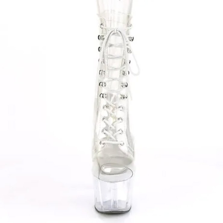 STIVALETTO APERTO TRASPARENTE SEXY PER DONNA TACCO 18 CM... 2