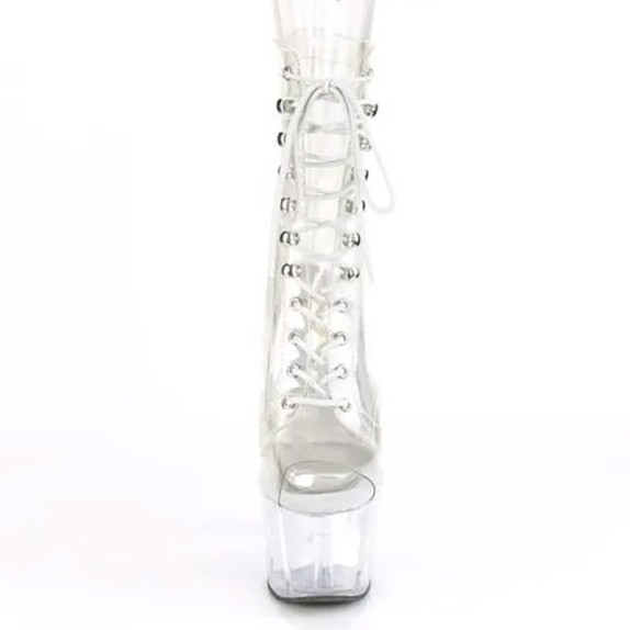 STIVALETTO APERTO TRASPARENTE SEXY PER DONNA TACCO 18 CM PLEASER