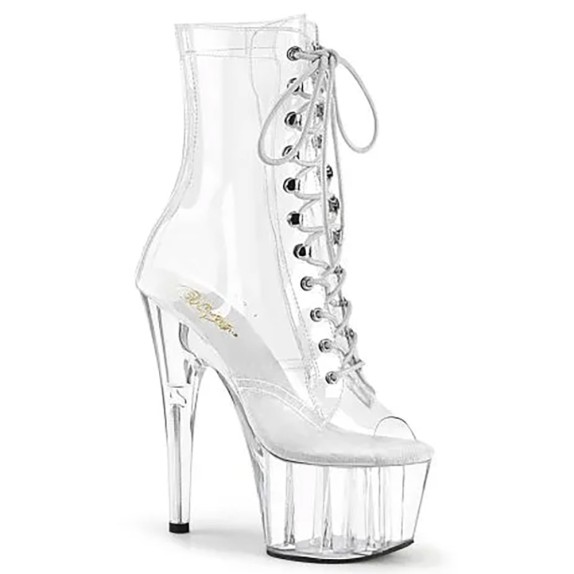 STIVALETTO APERTO TRASPARENTE SEXY PER DONNA TACCO 18 CM PLEASER
