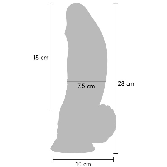 DILDO NERO VIBRANTE 28 CM IN SILICONE CON RILIEVI DEMON MONSTER COCK