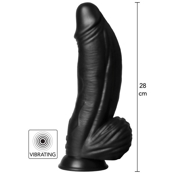 DILDO NERO VIBRANTE 28 CM IN SILICONE CON RILIEVI DEMON MONSTER COCK