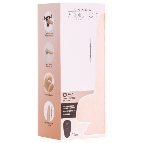 FALLO REALISTICO 8,5" CON MOVIMENTO A SPINTA E TELECOMANDO NAKED ADDICTION