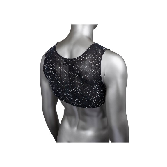 TOP CORTO A RETE CON STRASS PER UOMO CROP TOP CALEXOTICS