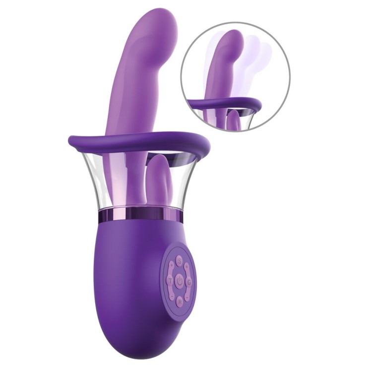 SEX TOY 3IN1 CON COPPETTA LINGUA E VIBRATORE INTERNO 2