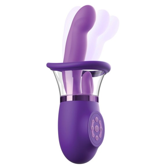 SEX TOY 3IN1 CON COPPETTA LINGUA E VIBRATORE INTERNO