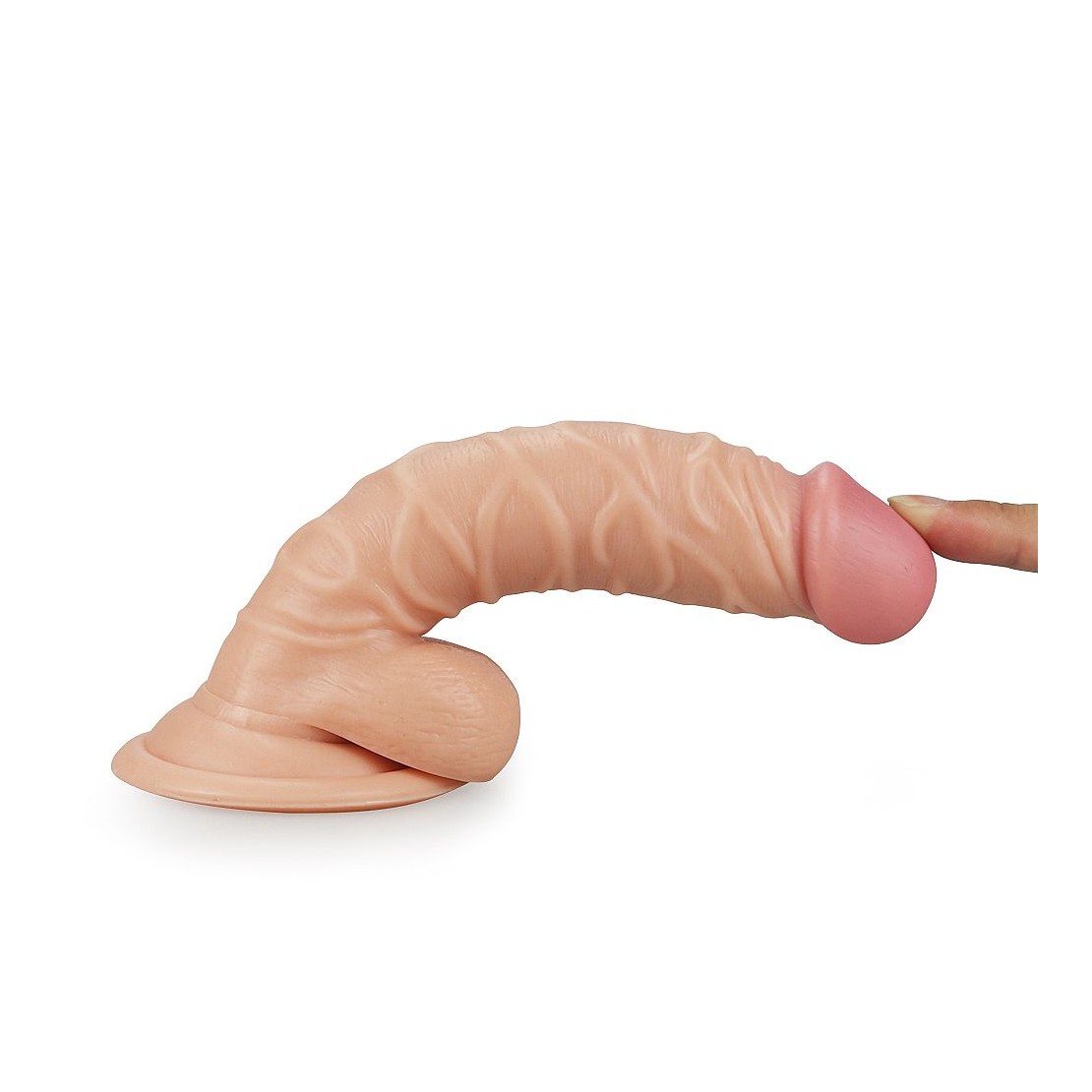 DILDO IN PVC REALISTICO CON TESTICOLI E VENTOSA...