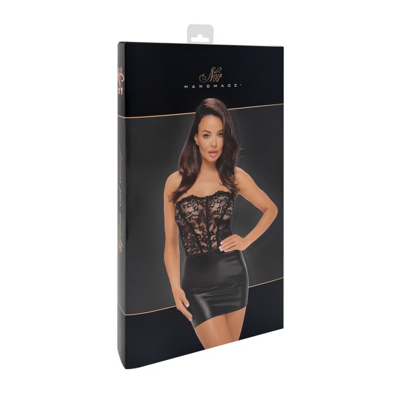 DONNA ABITO CORTO SEXY PIZZO E SPANDEX CON INCROCIO