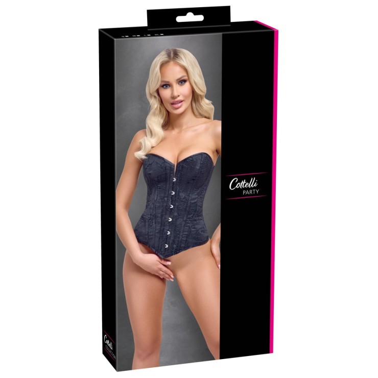 CORPETTO A BUSTO INTERO SENZA SPALLINE NERO OPACO CON...