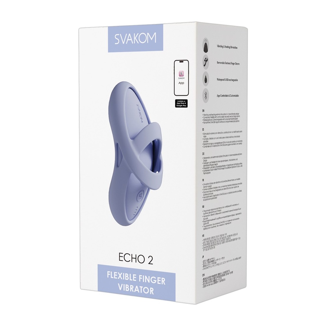 ECHO 2 VIBRATORE DA DITO RISCALDANTE CON APP...