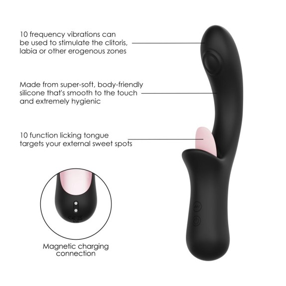 copy of VIBRATORE RABBIT CON LINGUA PER CLITORIDE E PULSAZIONE GEMMA